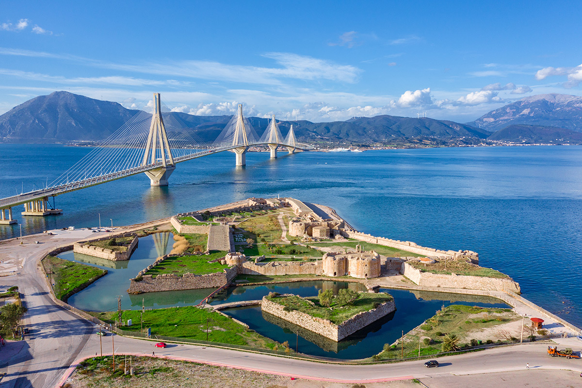 Patras bridge view from above, Greece