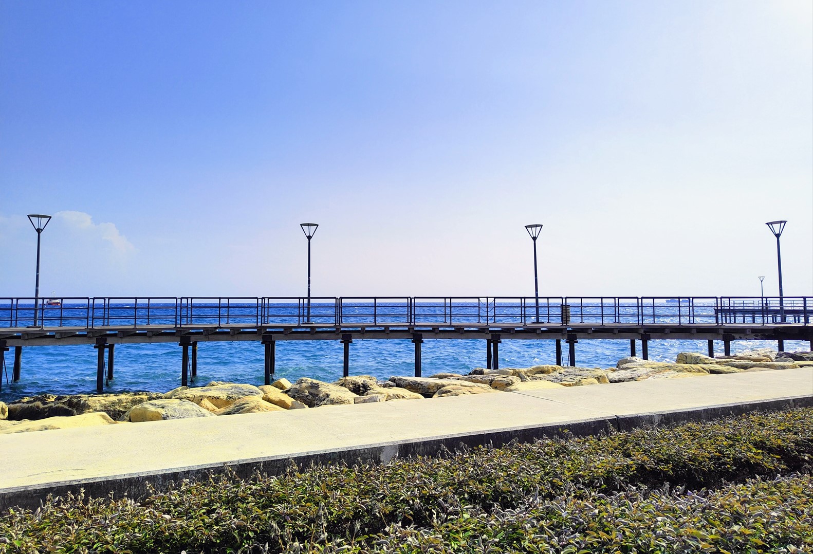 Pier on Mediterranean Sea in Limassol, Cyprus