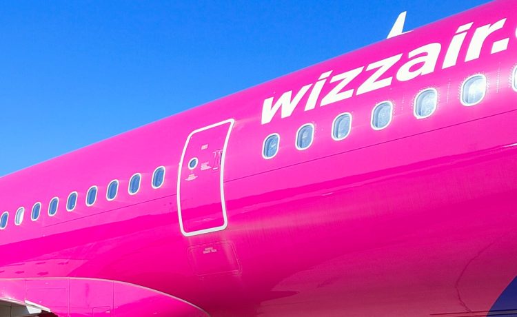 Close view of Wizzair aircraft