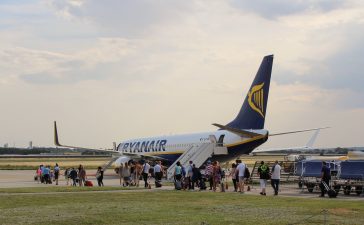 Ryanair aircraft at the airport