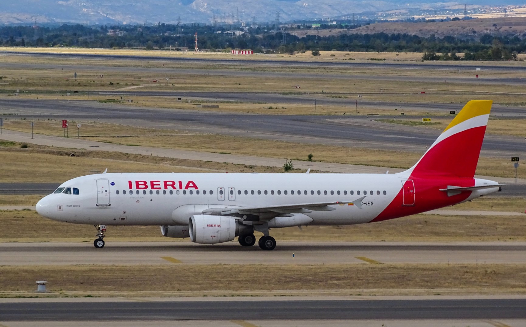 Iberia Airline plane landed at the airport