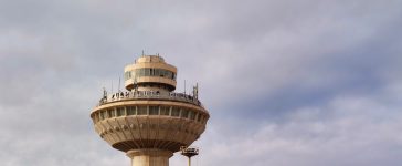 Yerevan Zvartnots Airport tower.