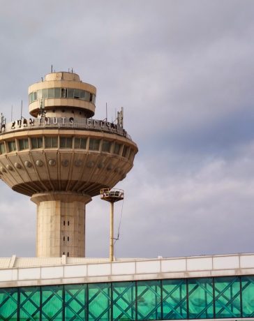 Yerevan Zvartnots Airport tower.