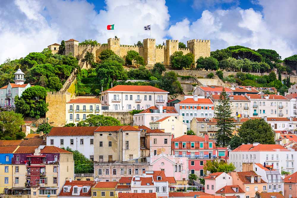 Slottet Sao George, Lissabon Portugal