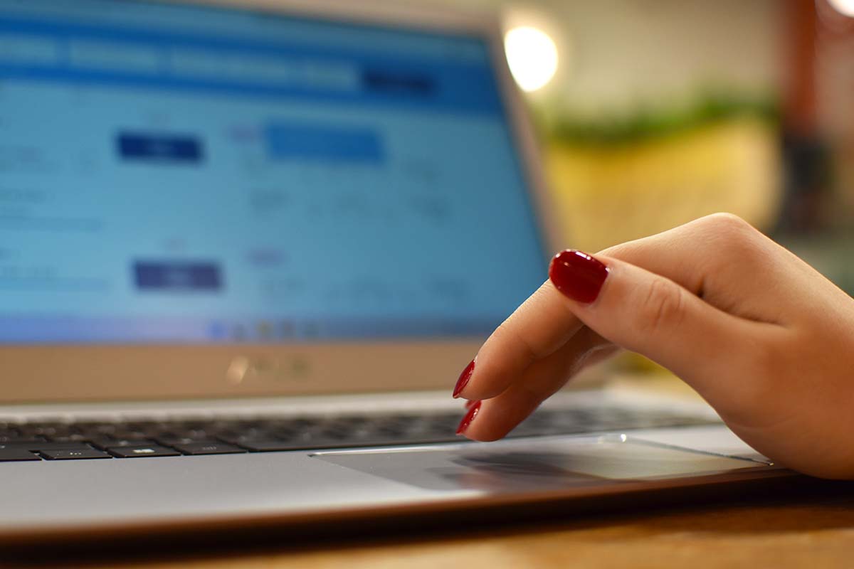 Woman booking an online airfare