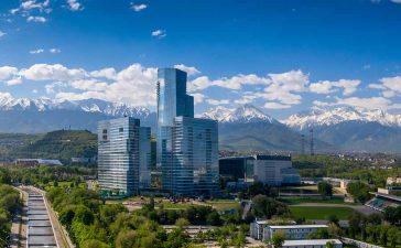 Panoramic view of Almaty, Kazakhstan.