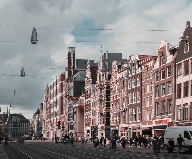 Streets of Amsterdam, Netherlands.