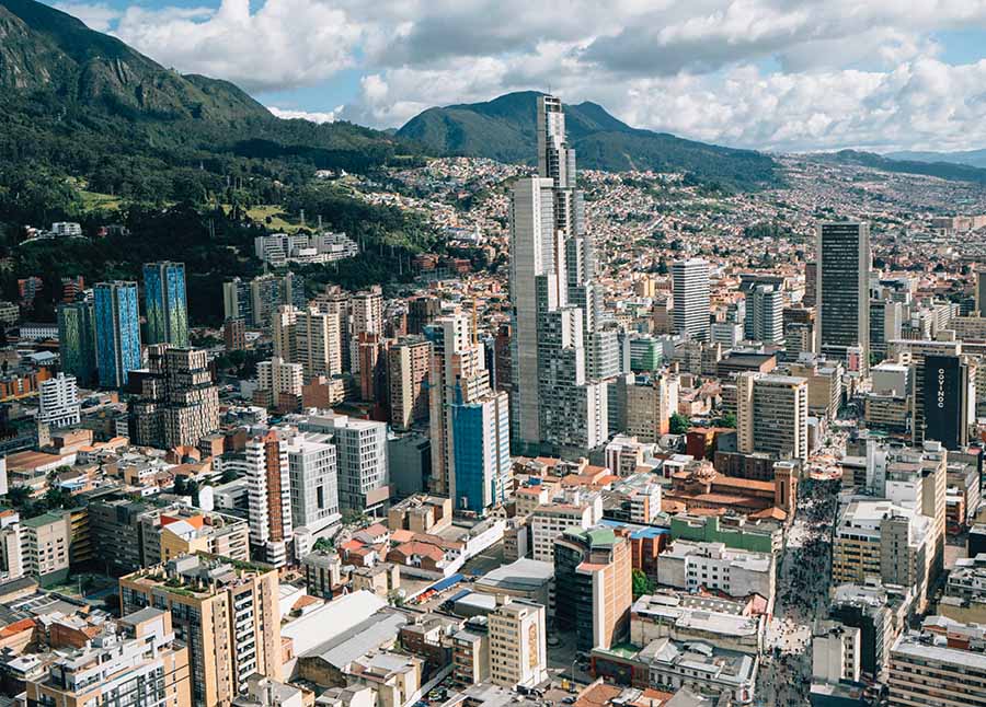 Panorama of Bogota, Colombia. 