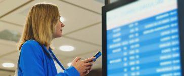 Female passenger in the airport
