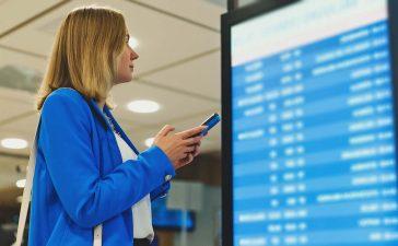 Female passenger in the airport
