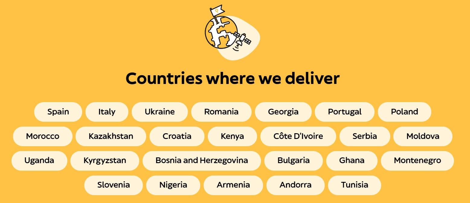 Glovo delivery locations