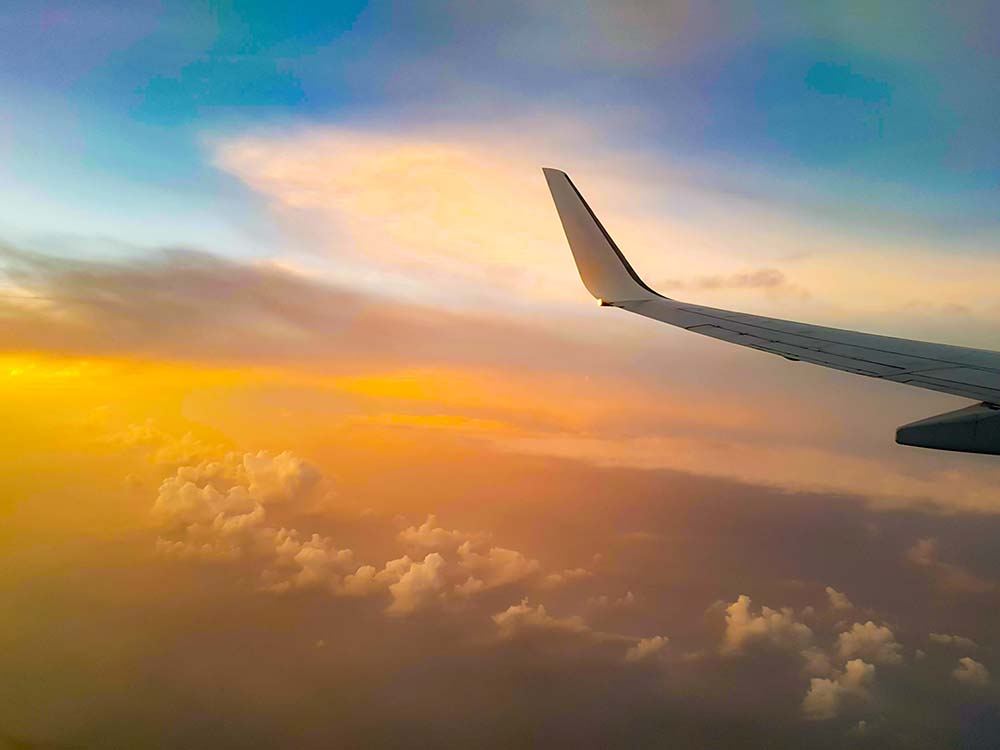 Airplane flight view