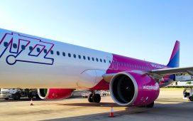 Wizz Air Airplane in Larnaca, Cyprus