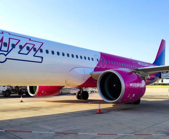 Wizz Air Airplane in Larnaca, Cyprus