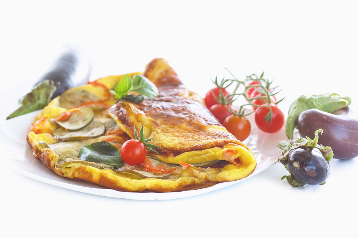 Omelet with eggplant