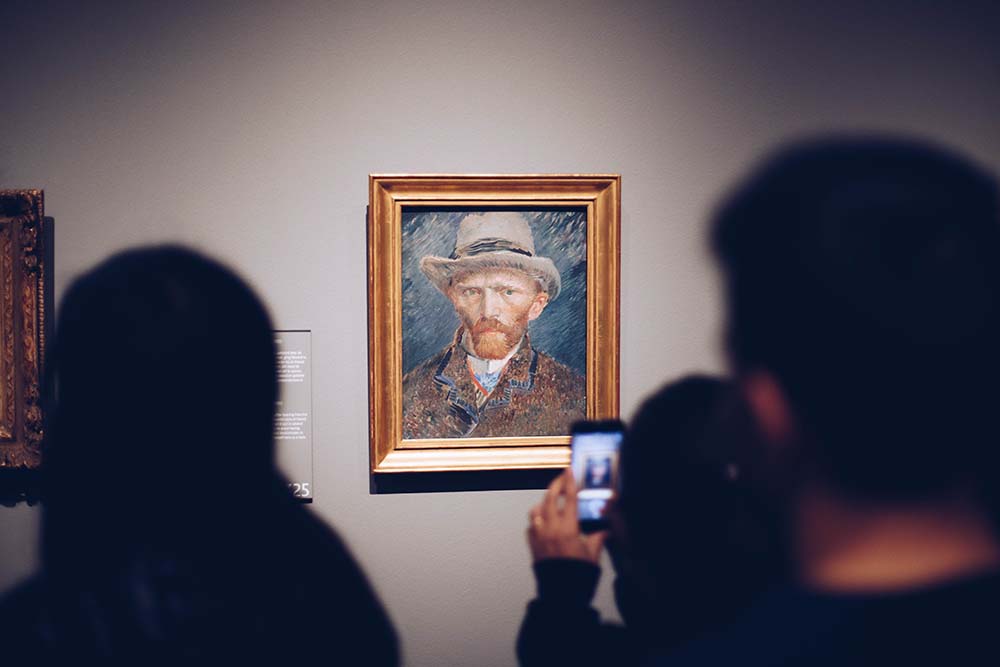Vincent Van Ghog's self-portrait in Rijksmuseum, Netherlands. 