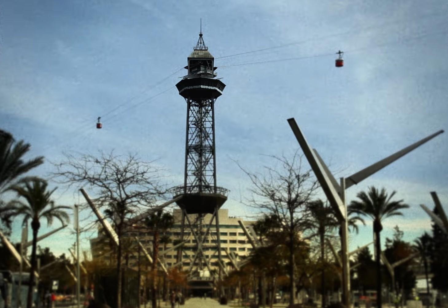 Teleférico del Puerto in Barcelona, Spain. 