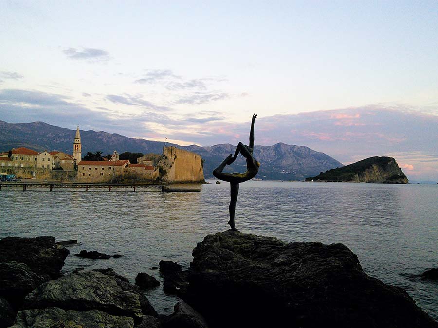 Ballerina statue in Budva, Montenegro.