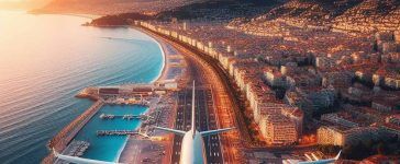 Flight over Nice airport