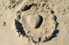 Beach heart created from sand